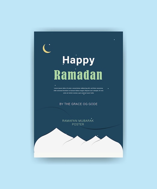 plantilla de póster vertical vectorial para la celebración islámica del Ramadán