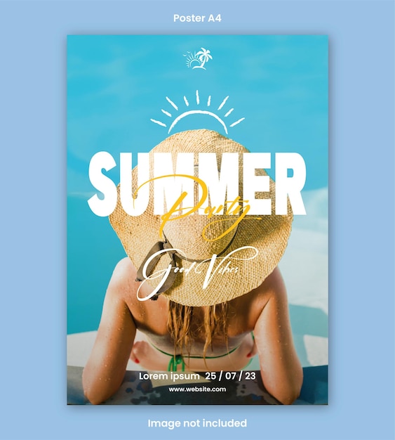 Plantilla de póster de vibraciones de verano