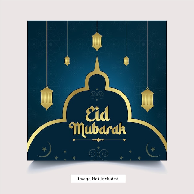 Vector plantilla de póster de volante de banner de redes sociales islámicas de eid mubarak