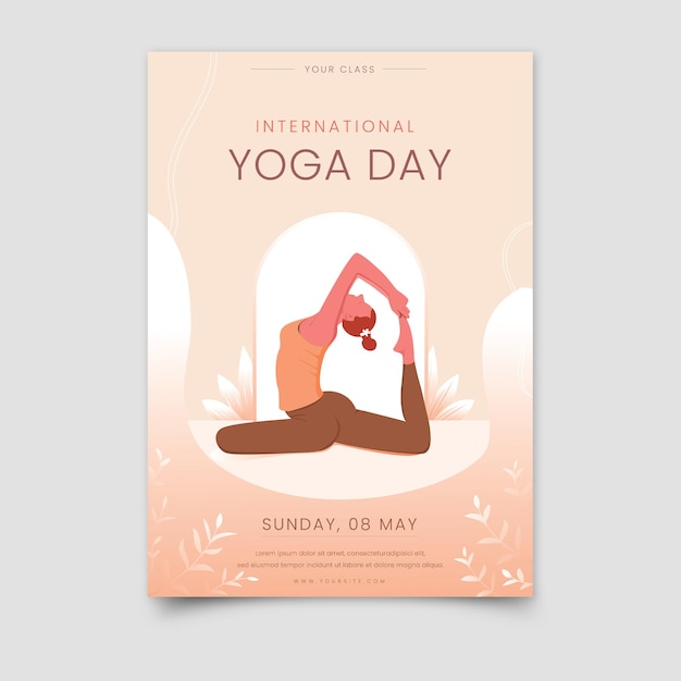 plantilla de póster de yoga vectorial