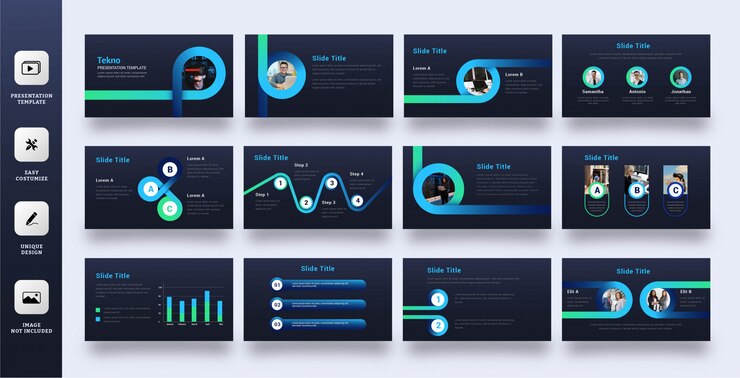 Vector plantilla de powerpoint - negocio de tecnología moderna