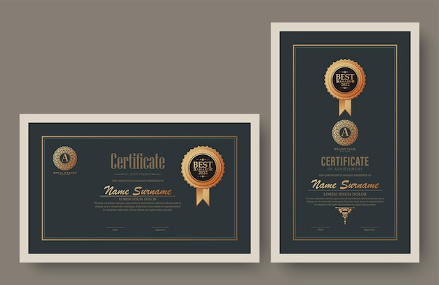 Plantilla de premio de certificado de logro clásico