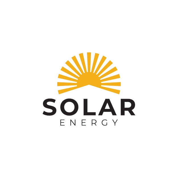 plantilla premium del logotipo de la energía solar vectorial