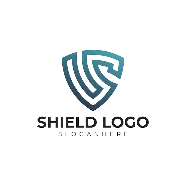 plantilla premium del logotipo del escudo vectorial