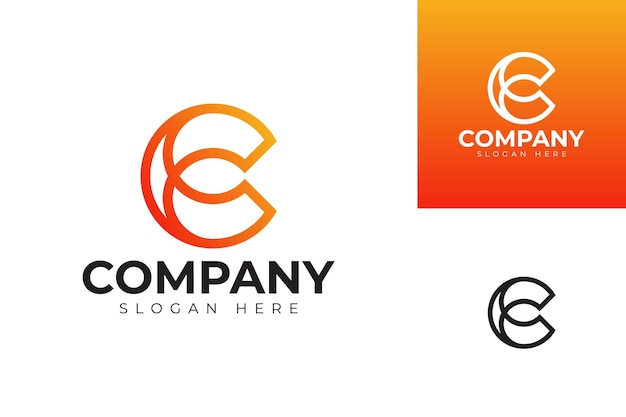 plantilla premium del logotipo de la letra vector c
