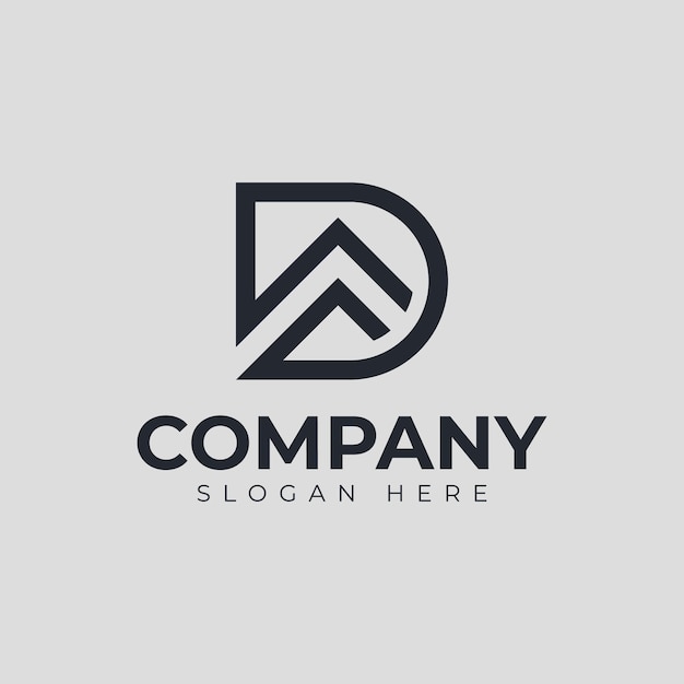 plantilla premium del logotipo de la letra vector d