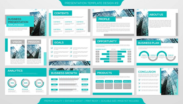 Vector plantilla premium de presentación comercial