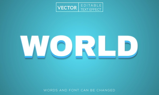 Plantilla premium de vector de efecto de estilo de texto 3d mundial