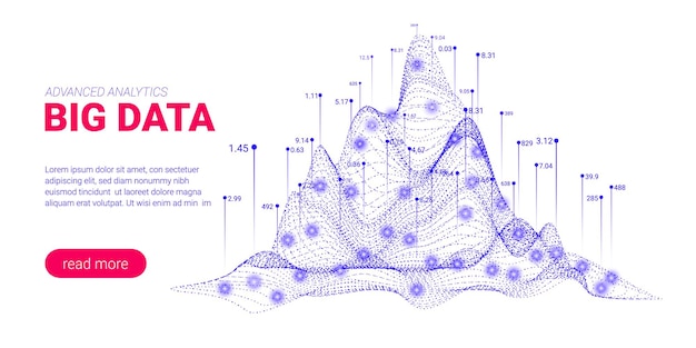 Plantilla de presentación de análisis de big data de visualización de red de tecnología