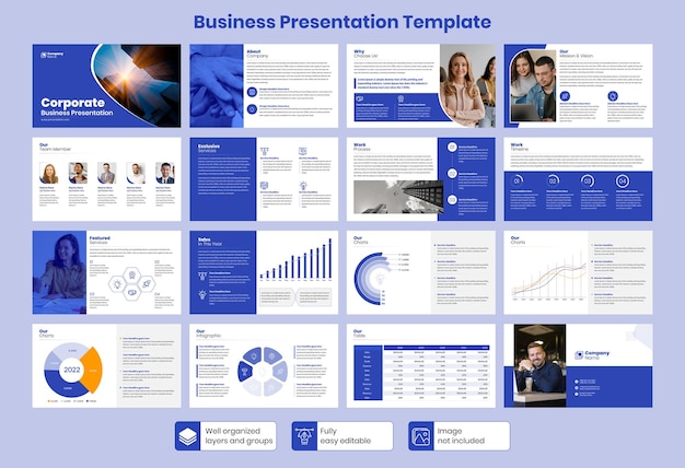 Plantilla de presentación de diapositivas mínimas de negocios.