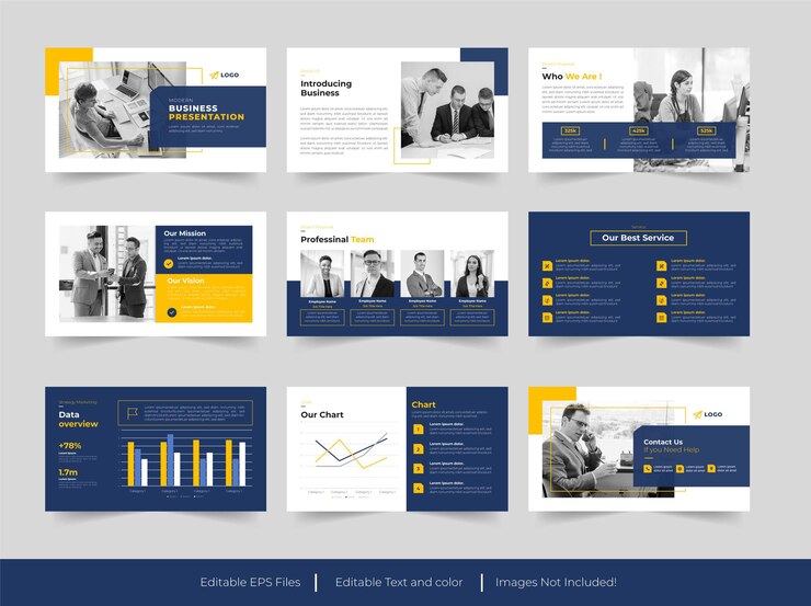 Vector plantilla de presentación de diapositivas de negocios y administración