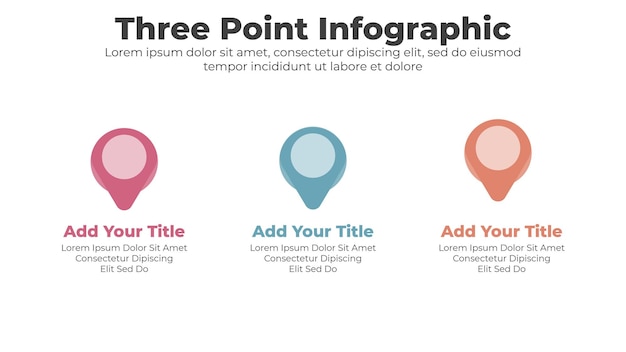 Plantilla de presentación de diseño vectorial con 3 pasos