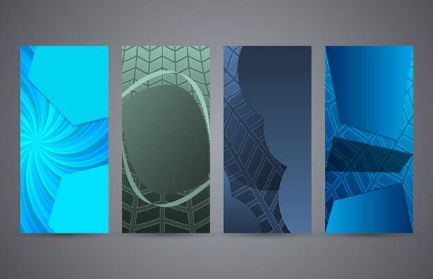 Plantilla de presentación de elementos de diseño Establecer banners verticales colores fondo telón de fondo resplandor efecto de luz Ilustración vectorial EPS 10 para plantilla de banner web diseño de tarjeta de visita elemento de sitio web