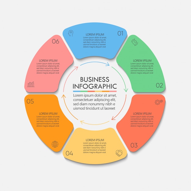Plantilla de presentación empresarial círculo infografía
