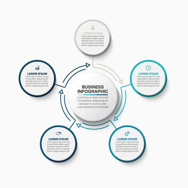Plantilla de presentación empresarial círculo infografía