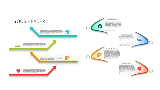 Plantilla de presentación empresarial de diseño de conjunto Ilustración vectorial EPS 10 Se puede utilizar para el proceso de gráficos la tecnología de la empresa financiera infografía número banners gráficos y gráficos o power point