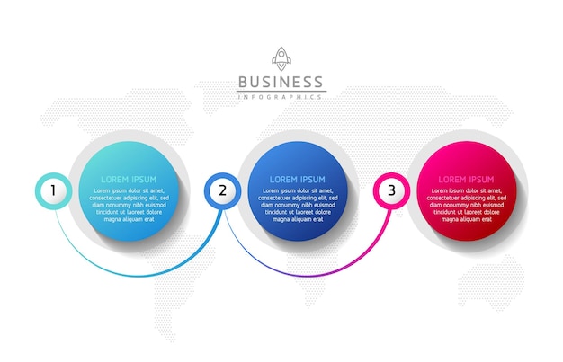 Plantilla de presentación empresarial infográfica vectorial con interconexión circular con 3 opciones