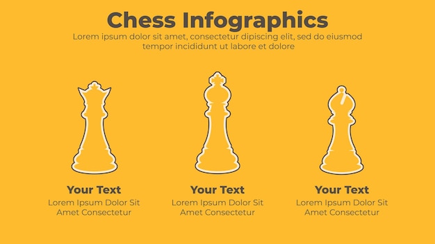 Plantilla de presentación de estrategia empresarial de infografía de ajedrez