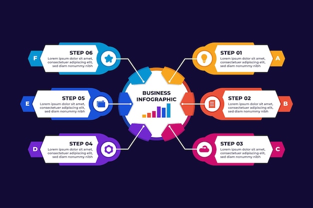 Plantilla de presentación de infografía de diagrama de negocios