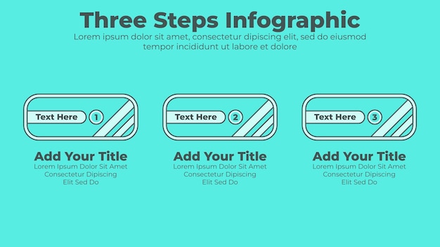 Vector plantilla de presentación de infografía empresarial de diseño mínimo de 3 pasos u opciones