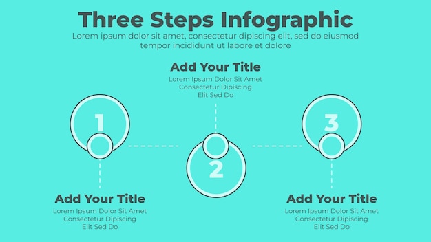 Plantilla de presentación de infografía empresarial de diseño mínimo de 3 pasos u opciones