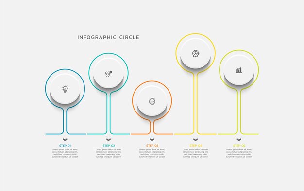 plantilla de presentación de infografía de negocios colorida