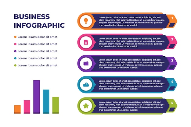 Plantilla de presentación de infografía plana para empresas