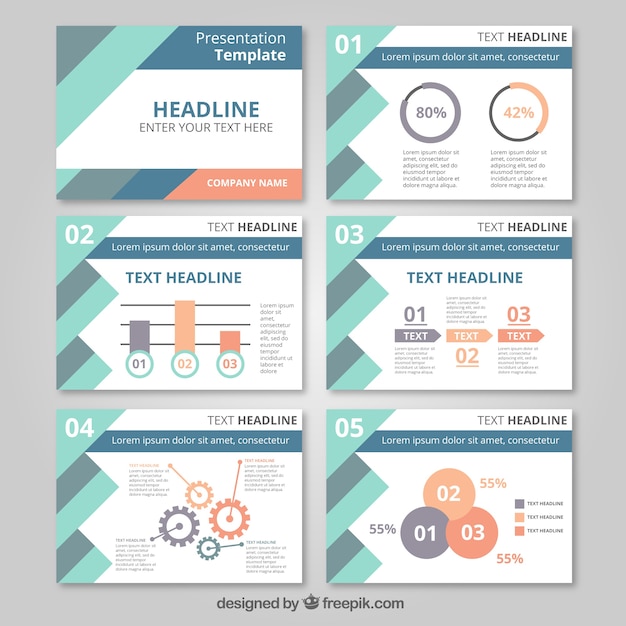 Plantilla de presentación con infografía