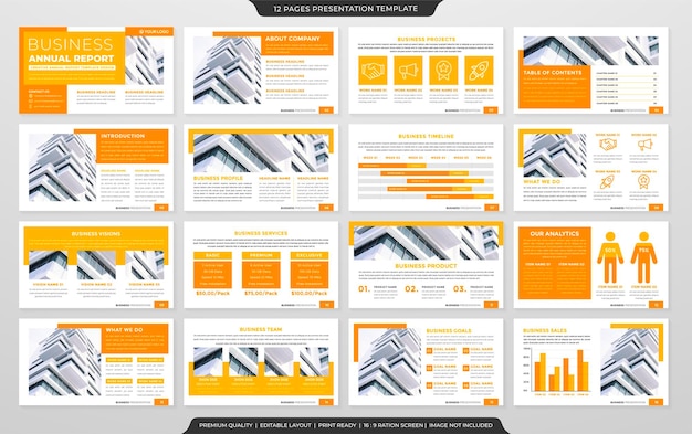 plantilla de presentación de negocios diseño vectorial editable