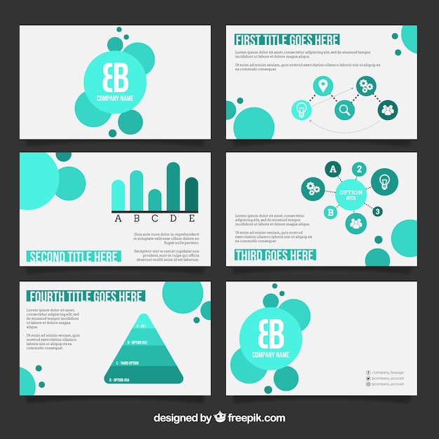 Vector plantilla de presentación de negocios en estilo plano