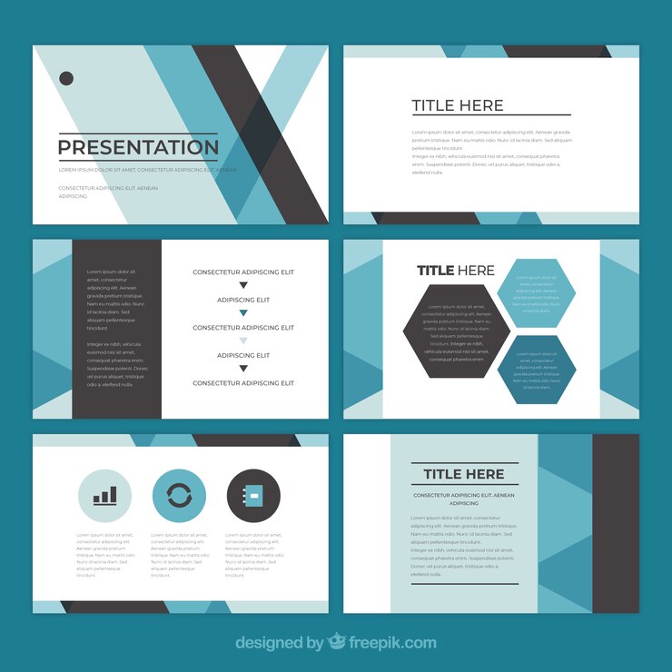 Vector plantilla de presentación de negocios en estilo plano