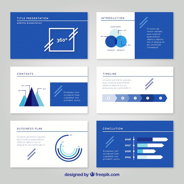 Vector plantilla de presentación de negocios en estilo plano