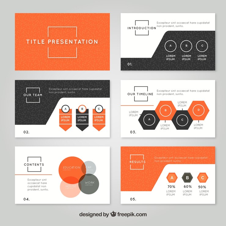 Vector plantilla de presentación de negocios en estilo plano