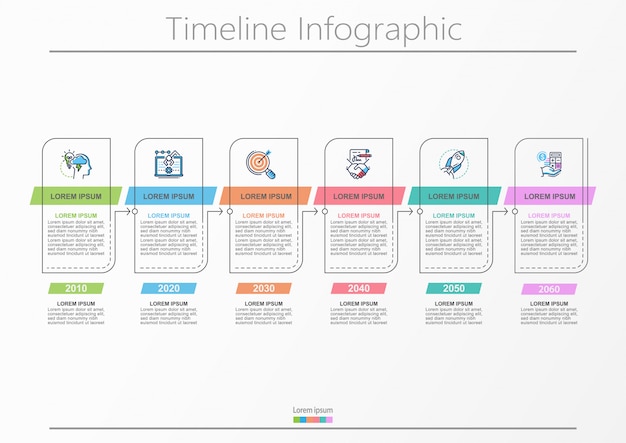 Plantilla de presentación de negocios infografía con 6 opciones.