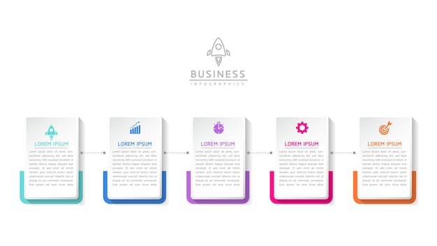 Plantilla de presentación de negocios de infografía vectorial conectada con 3 opciones
