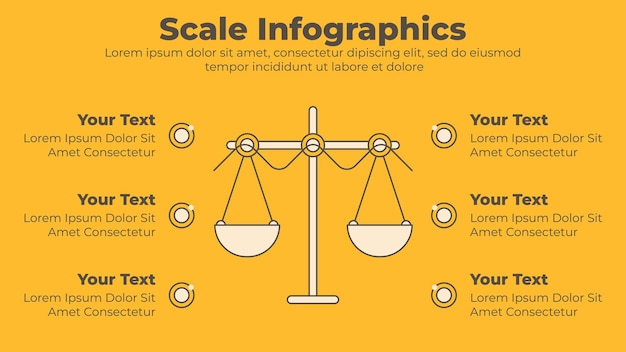 Vector plantilla de presentación de negocios infográficos de escala de medición