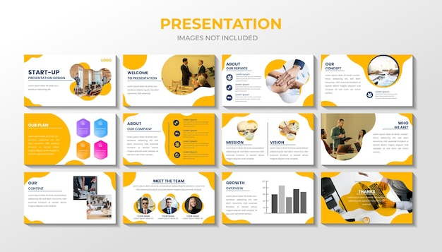 Plantilla de presentación de powerpoint de negocios corporativos creativos vector premium