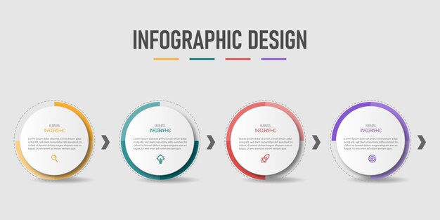 Plantilla de proceso de infografía empresarial