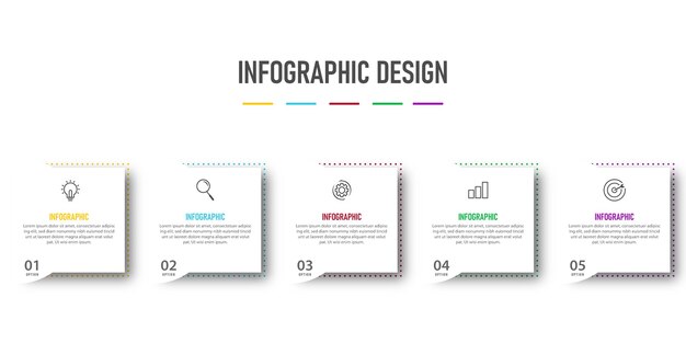 Plantilla de proceso de infografía empresarial