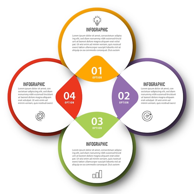 Plantilla de proceso de infografía empresarial