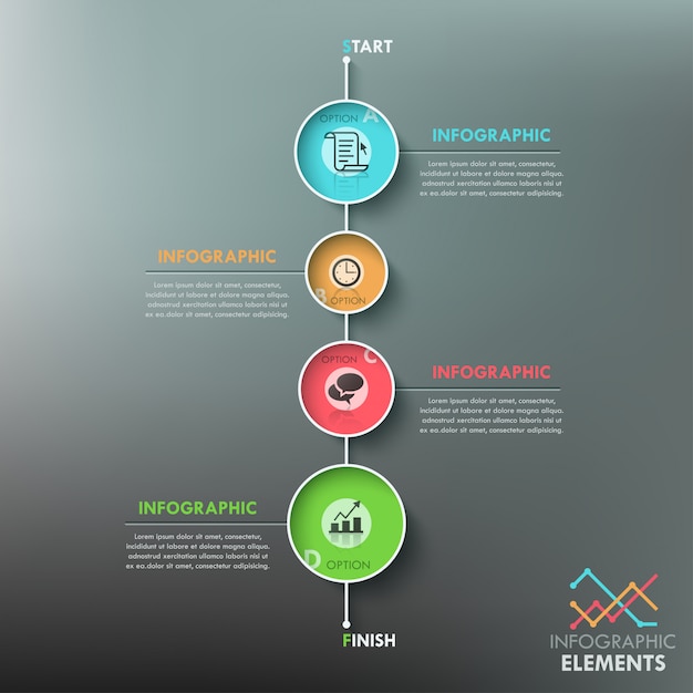 Plantilla de proceso de infografía moderna