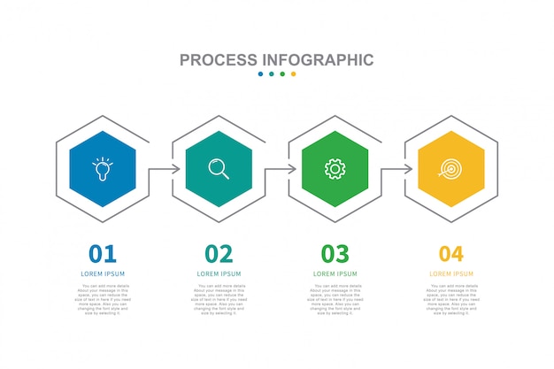 Plantilla de proceso infográfico