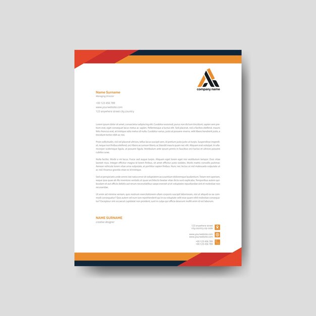 Plantilla profesional de papel de carta corporativa Diseño vectorial limpio y editable