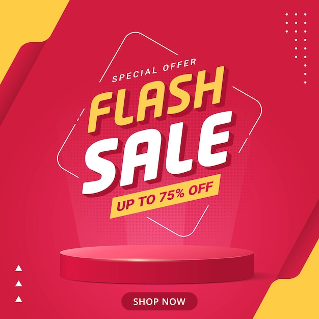 Plantilla de promoción de descuento de banner de venta flash