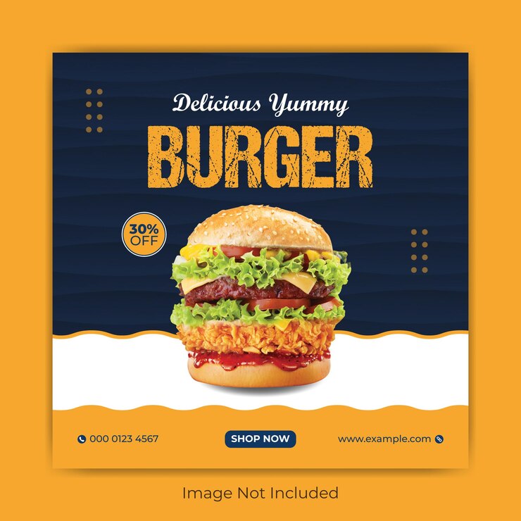 Plantilla de promoción de menú de banner de instagram de publicación de redes sociales de alimentos