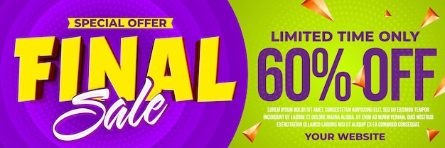 Vector plantilla de promoción de oferta especial de venta final