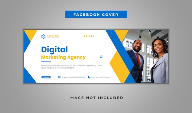 Plantilla de promoción de portada de facebook y marketing digital