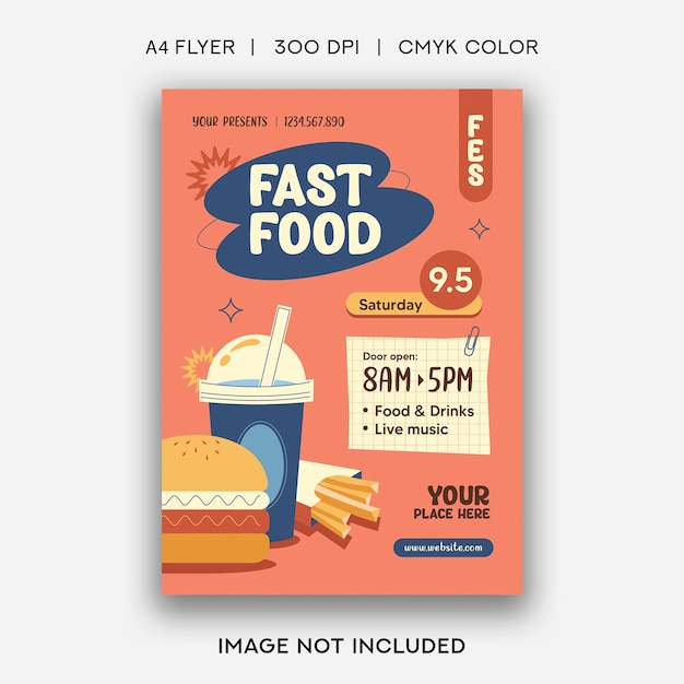 Plantilla de promoción de póster de comida rápida