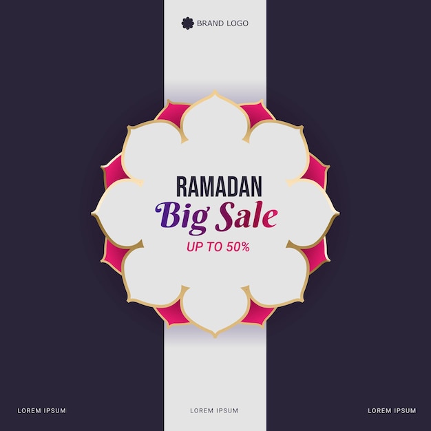 Vector plantilla de promoción de redes sociales de gran venta de ramadán