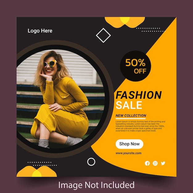Plantilla promocional de redes sociales de venta de moda